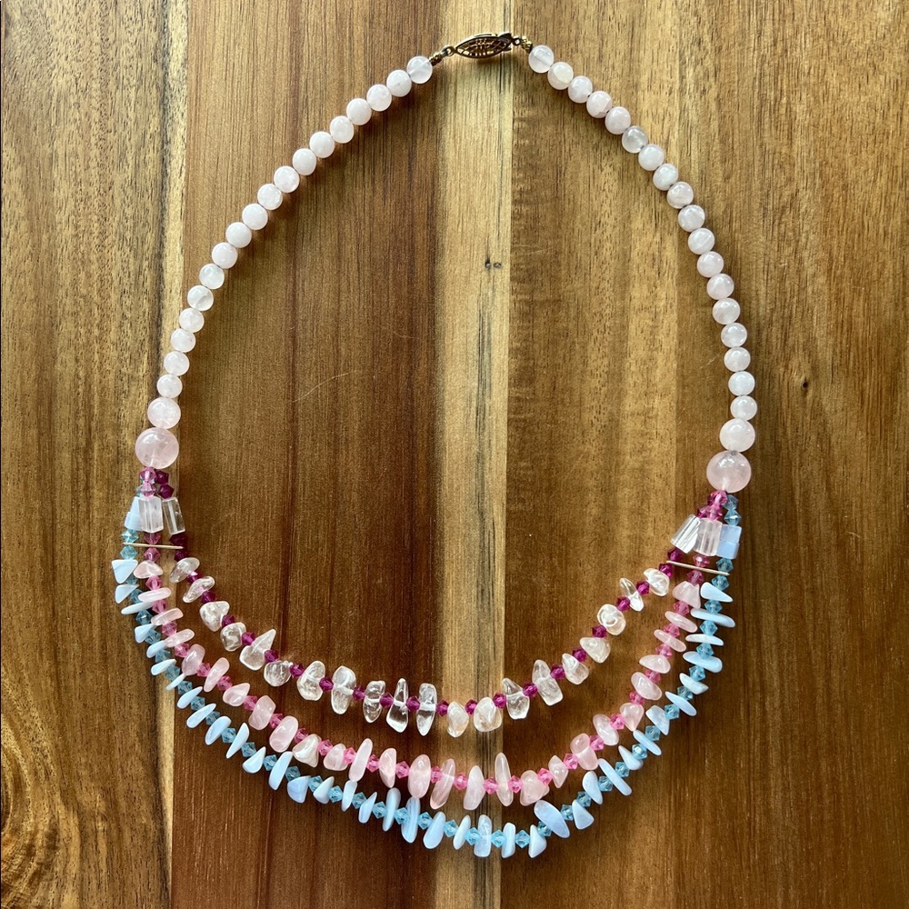 Vintage quartz beaded necklace
